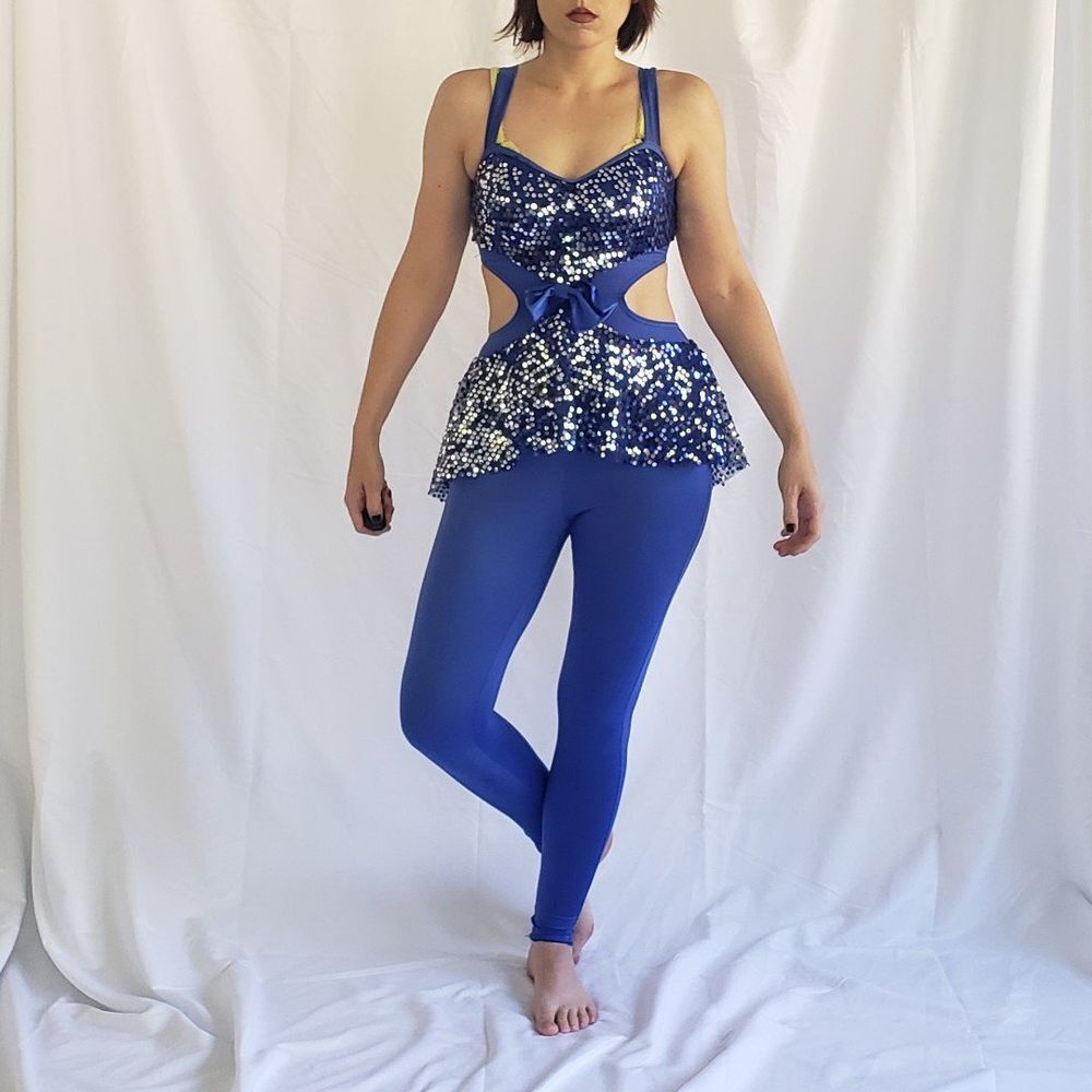 Blue‎ Sequin Acrobat Costume